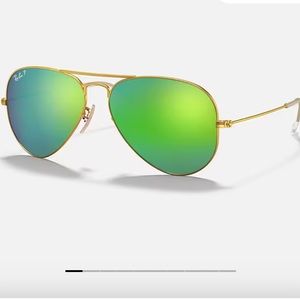 Ray-Ban Green Aviator Flash Lenses Sunglasses
